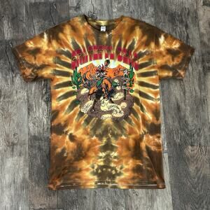 Grateful Dead Bronco Billy Tie Dye T-Shirt Medium Orange Brown 1991 Summer Tour